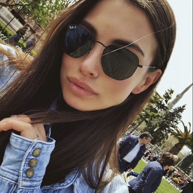 Gafas de sol lente hexagonal