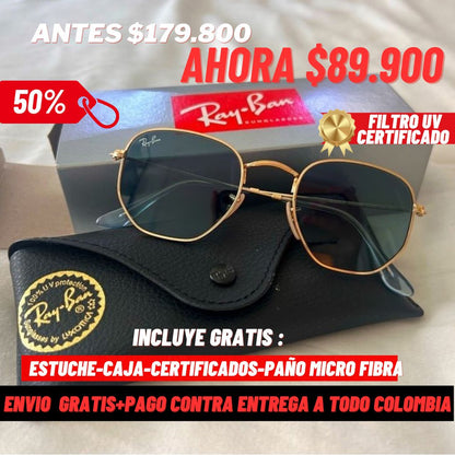 Gafas de sol lente hexagonal