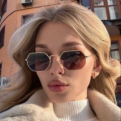 Lentes De Sol Octagonales 🎁Caja+Estuche+Paño 🎁